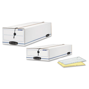 Bankers Box® Liberty Check And Form Boxes, 9.25" X 23.75" X 4.25", White-blue, 12-carton freeshipping - TVN Wholesale
